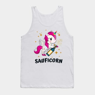 Sauficorn Lustiges Einhorn Sekt Party Frauen Tank Top